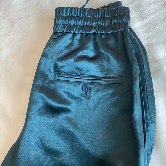 3.1 Phillip Lim Deep Teal Satin Trousers - Picture 2 of 8